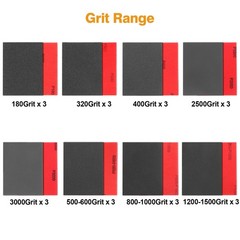 24pcs 180-3000 Grit Sanding Sponge Foam Pads Wet Dry Sandpaper + Sander Block