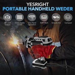 110V Handheld Welding Machine Kit with Auto-Darkening Goggles & Welding Rods