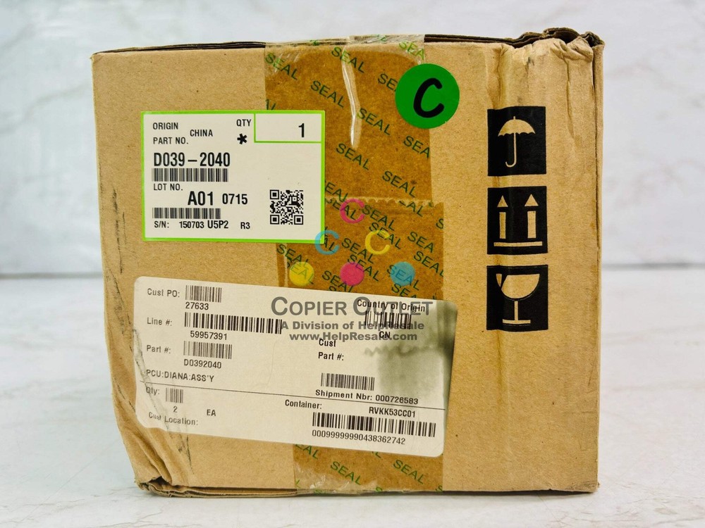 Genuine Ricoh Aficio MP C2030, C2050 PCU Drum Assembly D039-2040, D0392040