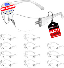 Safety Glasses – Scratch Resistant Wraparound Eyeware, Polycarbonate, 12 Colors