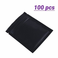 100 Premium 3×4″ Matte Black Small Double-Sided Mylar Foil Zip Storage Bags