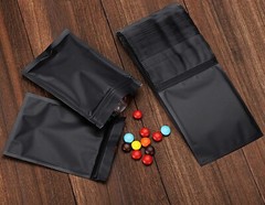 100 Premium 3×4″ Matte Black Small Double-Sided Mylar Foil Zip Storage Bags