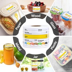 300 Pcs Restaurant Quality Shelf Life Food Rotation Labels 2 x 2 inch, Black
