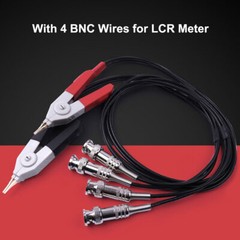 1 Set Kelvin Clip Tester Probe Lead Clip Cable With 4 BNC For LCR Meter Terminal