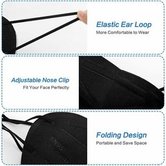 50/100 Pcs Black KN95 Protective 5 Layer Face Mask BFE 95% Disposable Respirator