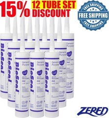 12 Tube LOT SALE BioSeal Silicone Caulk Sealant Ge neral Purpose 10.1oz – Clear