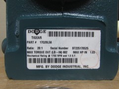 DODGE 17Q20L56 TIGEAR-2 RIGHT ANGLE GEAR REDUCER 20:1 ( NEW – IN BOX )