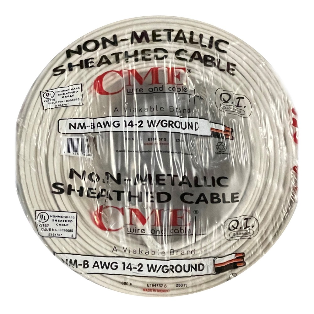 CME WIRE & CABLE 14/2 + GROUND COPPER BUILDING WIRE, NM-B CABLE, 250-FEET