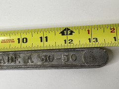 TIN LEAD SOLDER BAR 50/50 WARRANTED 3/4″ x 13″ Grade A Approx 1 lb 8 oz