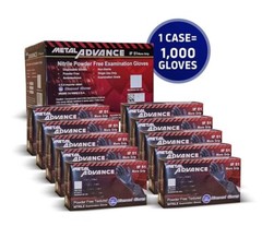 5 Mil Advance Black Nitrile Exam Gloves Powder-Free Thick Case 1000 PC New Small