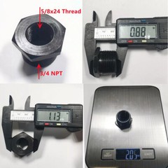 3 Pack Steel Thread Adapter Convert 5/8×24 to 3/4×16.13/16X16.3/4 NPT US