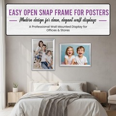 SECO Front Load Easy Open Snap Frame Poster/Picture Frame 11 x 17 Inches, Sil…