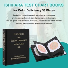Ishihara Test 38 Plate Color Vision Deficiency Color Blindness Test Book Chart