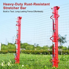 4ft Woven Wire Fence Stretcher Bar with 5 Wedges, HeavyDuty Carbon Steel Fenc…