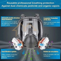Full Face Gas Mask Painting Spraying Respirator w/Filters Set for 6800 Facepiece