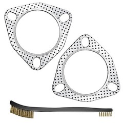 2 Pcs 2.5 Inch Exhaust Pipe Flange Gasket 3-Bolt 63.5mm 2.5″ Muffler Manifold Co
