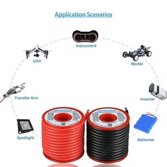 12 AWG Silicone Wire 25ft Red Black Flexible Stranded Tinned Copper Spool