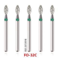 100pcs Dental Diamond Burs for High Speed Handpiece Medium Friction Grip 1.6MM
