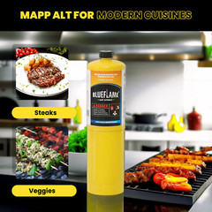 BlueFlame MAPP MAP PRO Gas Cylinder Pack 4, 99.9% High Purity Propylene 14.1 oz