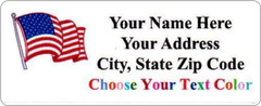 60pcs Personalized Wavy American Flag Return/Mailing Address labels 1″ x 2 5/8″