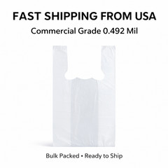 1/6 Large White T-Shirt Shopping Grocery Bags 21×6.5×11.5 0.492 Mil Bulk
