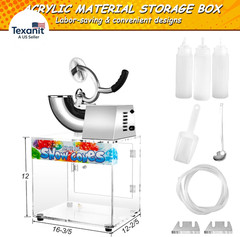 48L Snow Cone Machine, 500LB/H Commercial Shaved Ice Machine, 300W Electric Ice