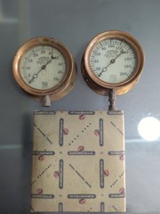 2 WORTHINGTON PUMP by ASHCROFT Steam Pressure Gauge Brass Vintage 6″ Face