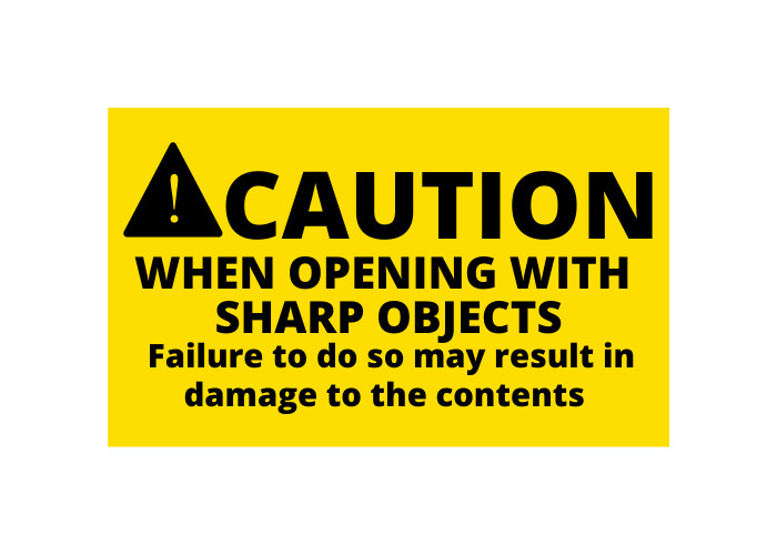 Shipping Labels- 2×4 Caution Sharp Objects 500 labels per roll, 1-12 Rolls