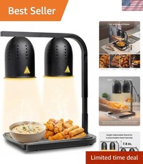 DL2112 Commercial Grade Food Heat Lamp, Portable Electric Food Warmer, 2-Bulb…