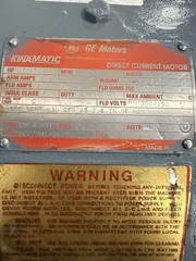GE KINAMATIC Direct Current Motor 200 HP 500 Volts RPM 1750/2000 Type CDL409AT