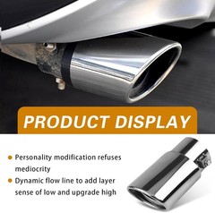 1 PC Car Exhaust Tips, Single Outlet Straight Muffler , Straight # Silver -1PC