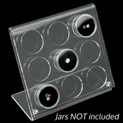 Clear Acrylic Jewelry Gem Jar Display Bead Holder Organizer Stand ~ Holds 9 Jars