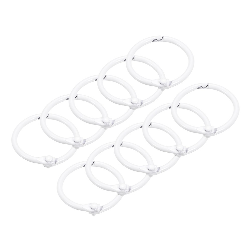 Loose-Leaf Binder Rings, 45mm/ 1.8″ Metal Book Ring Key Holder White, 10Pack