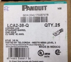 Panduit LCA2-38-Q Copper Lug Terminal 2 AWG Std Barrel 3/8″ Hole (Pack Of 25)