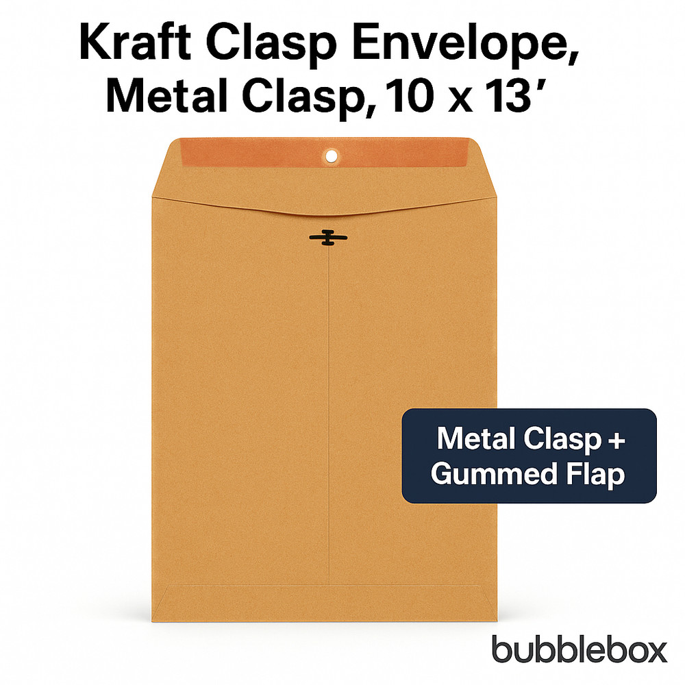 Quality Park 10×13 Kraft Clasp Envelopes #97 Brown 28lb Metal Mailing 10-300