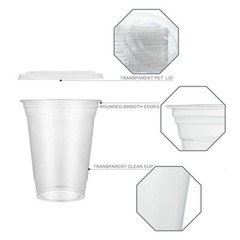 Disposable Crystal Clear Plastic Cups Plastic Flat Lids Iced Coffee Cup BPA Free