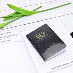 Mogoostry 2026 Pocket Planner Mini Weekly Planners 3 x 4 Starlight Black Leat…