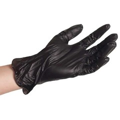 Black Disposable Vinyl Gloves, 2.75 Mil Palm, 3.9 Mil Fingers, X-Large, 100-Pack