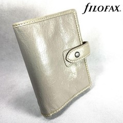 Filofax Malden Small 6-Ring Binder Organizer Planner Stone Vintage Leather Cover