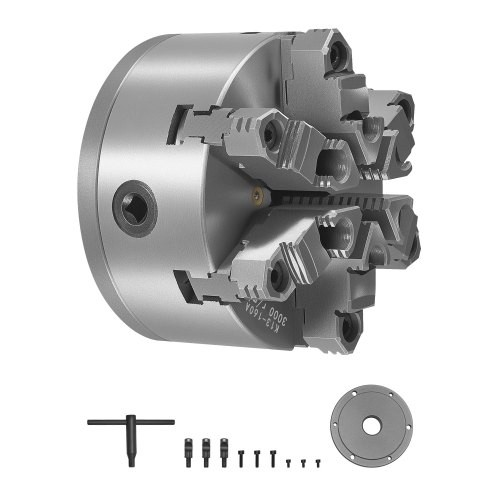 6-Jaw Lathe Chuck, 6 Inch (160 mm), Self-Centering Chuck with D1-4 Cam Lock Back