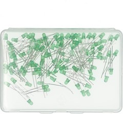 100 Pcs 3MM Green LED Diode Lights DC 2V 3V 20mA Emitting Diodes LED Bulb DIY