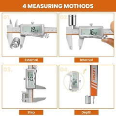 High-Precision Rechargeable Digital Caliper with Fraction and Metric Conversion