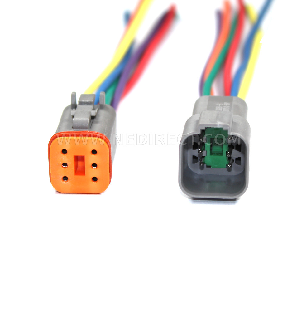 12 AWG Assembled Deutsch 6 Pin waterproof 6″ wire kit