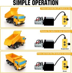 15 Quart Double Acting Hydraulic Pump Dump Trailer 12V DC Unit Pack Power Unit