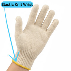 300 Pairs – Cotton Blended String Knit Gloves – Men’s Size – Tan