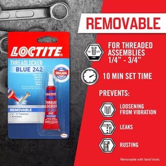 Loctite Threadlocker Blue 242 – Removable Thread Lock Glue for Nuts, Bolts,6 ml