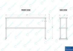 12 in. x 60 in. AmGood Stainless Steel Double Deck Over Shelf