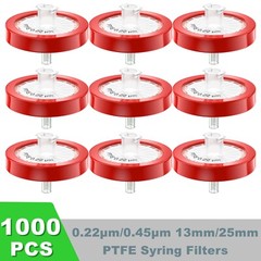 1000pcs PTFE Membrane Syringe Lab Filter 0.22 um 13mm Hydrophilic Hydrophobic GC