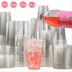 Disposable Crystal Clear Plastic Cups Plastic Flat Lids Iced Coffee Cup BPA Free