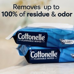 Cottonelle FreshCare Flushable Wet Wipes – 42 Count Flip-Top Moist Toilet Wipes